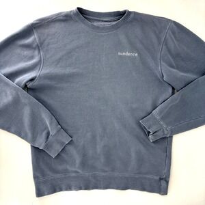 Sundance Sweatshirt Y2K 90s Oversized Blue Pigment Dyed S Logo Cozy Lounge